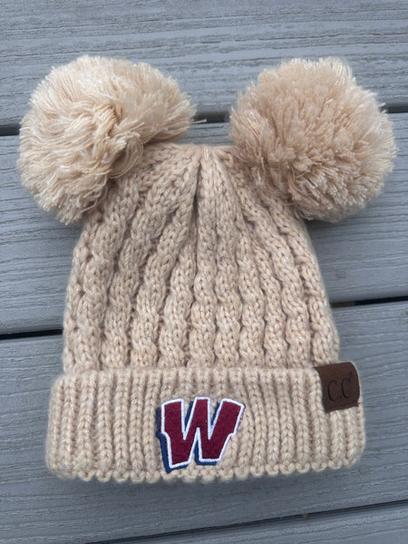 CLEARANCE Double Pom Pom Girls Hat