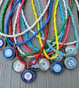 Scituate Glass Charm Beaded Necklace