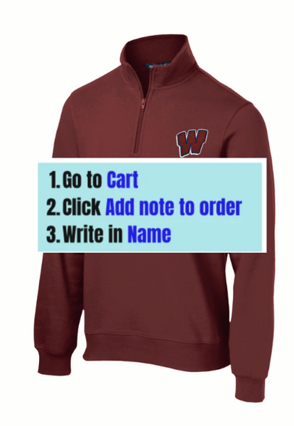 1/4 Zip Sweatshirt-front logo only