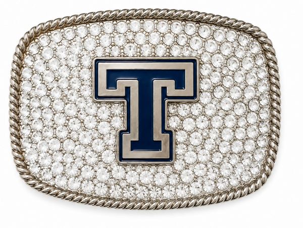 T Rhinestone Belt Buckle