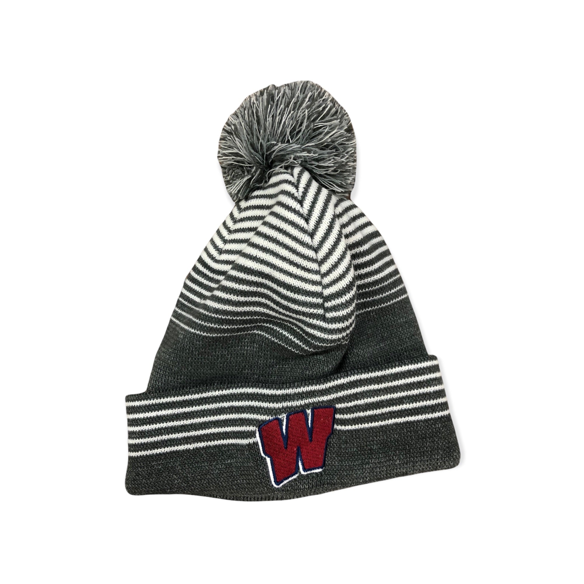 Heathered Stripe W Pom Pom Hat