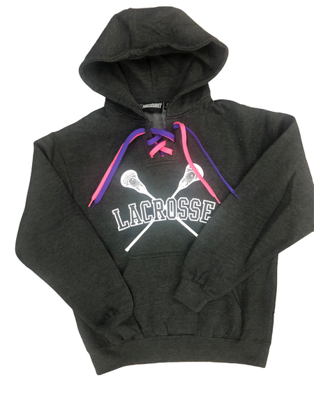 Lace-Up Hoodie~Black/White Logo